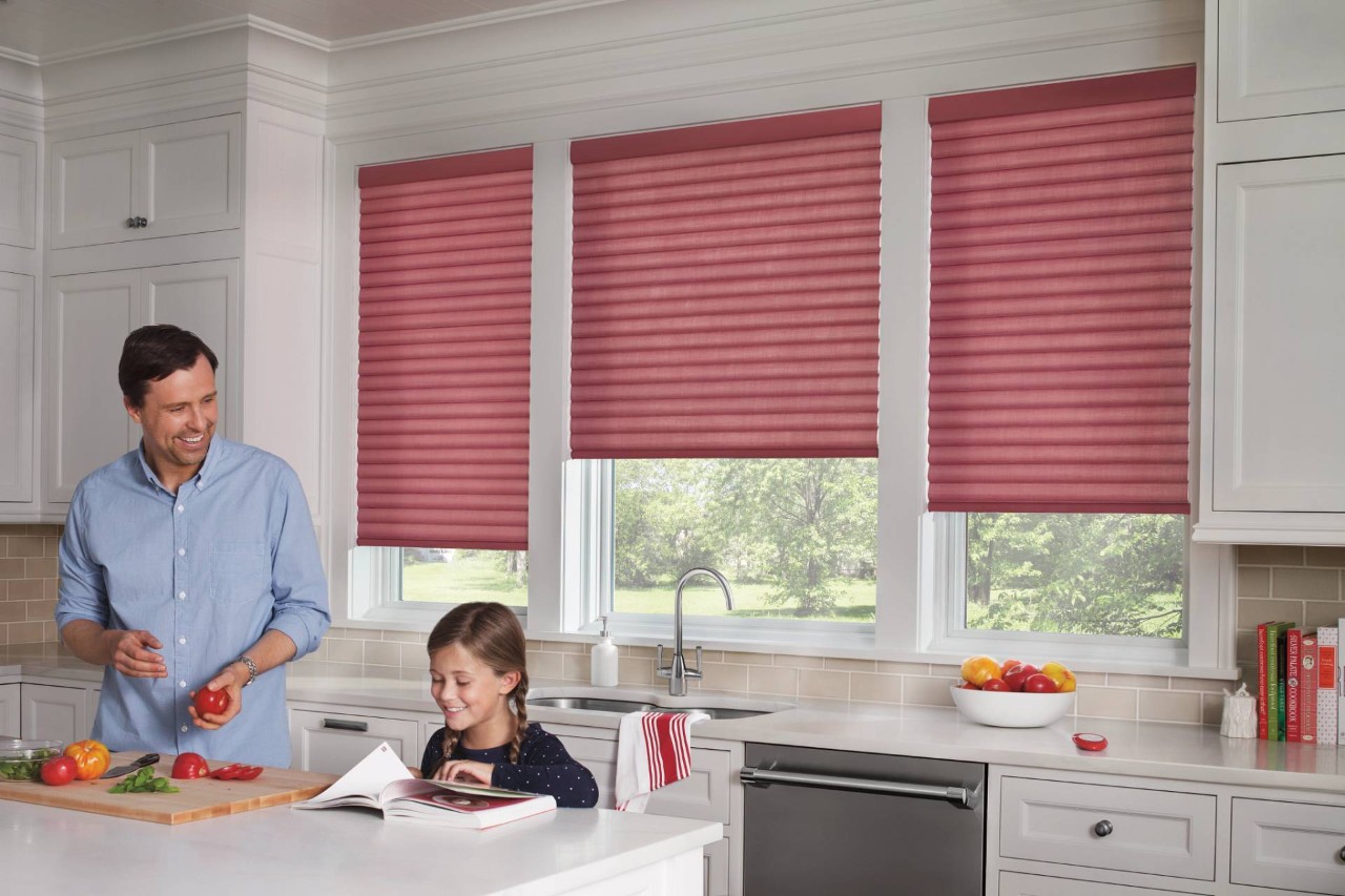 Hunter Douglas Sonnette® Roller Shades in a kitchen near Seattle, Washington (WA)